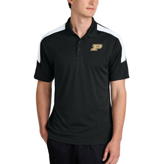 Purdue Motion P LC EMB Competitor United Polo - Black/White