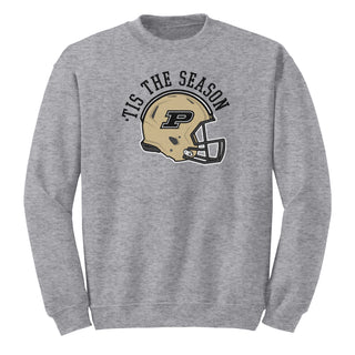 Purdue University Boilermakers Tis The Season Basic Cotton Crewneck Sweatshirt - Sport Grey