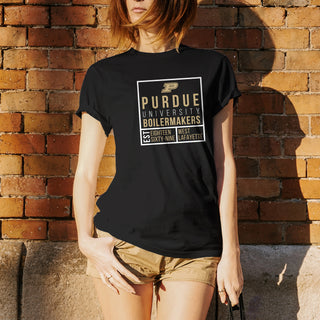 Purdue Box Label T Shirt - Black
