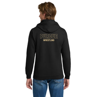 Purdue Pete Wrestling Mascot Mark LC Zip Hoodie - Black
