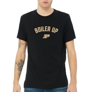 Purdue Boiler Up Arc Canvas Triblend T-Shirt - Solid Black