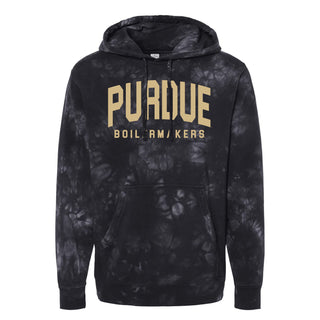 Purdue Big Bold Midweight Tie-Dyed Hoodie - Black