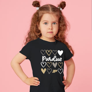 Purdue Hearts Toddler T-Shirt - Black