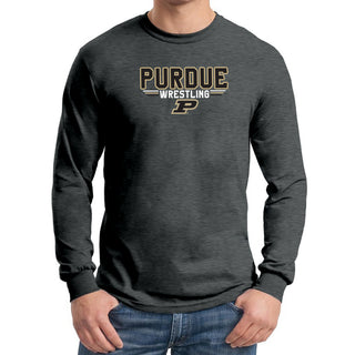 Purdue Wrestling Top Flight Long Sleeve T-Shirt - Dark Heather