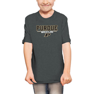 Purdue Wrestling Top Flight Youth T-Shirt - Dark Heather