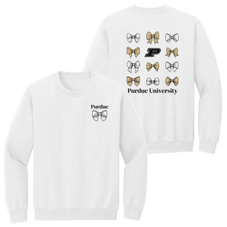 Purdue Bow Bliss Crewneck - White