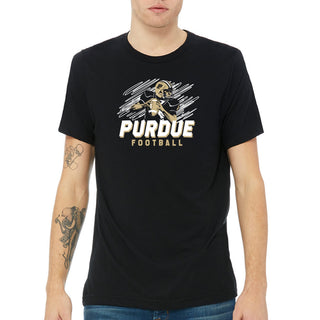 Purdue Football Action CVC T-Shirt - Solid Black Blend