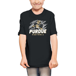 Purdue Football Action Youth T-Shirt - Black