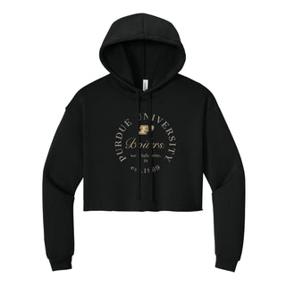 Purdue Roundabout Women’s Cropped Fleece Hoodie - Black