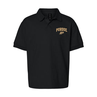 Purdue Arch Logo EMB Youth Dryblend Jersey Polo