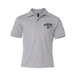 Purdue Arch Logo EMB Youth Dryblend Jersey Polo
