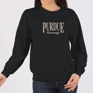 Purdue Classic Rally EMB JA BTB Fleece Crewneck - Black