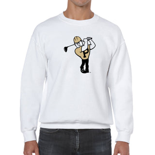 Purdue Pete Golf Mascot Mark Crewneck - White
