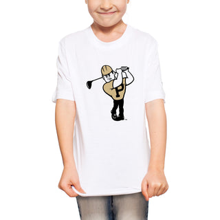 Purdue Pete Golf Mascot Mark Youth T-Shirt - White