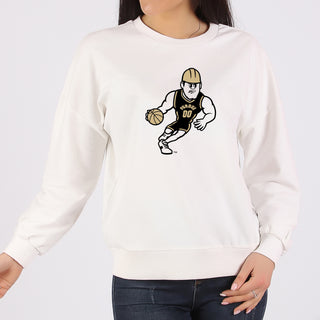 Purdue Pete Basketball Mascot Mark Crewneck - White