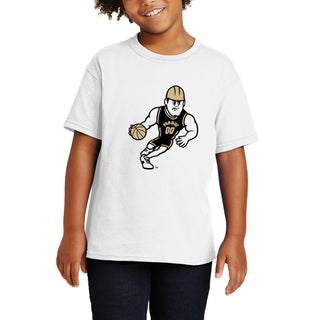 Purdue Pete Basketball Mascot Mark Youth T-Shirt - White