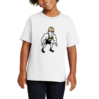 Purdue Pete Wrestling Mascot Mark Youth T-Shirt - White