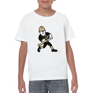 Purdue Pete Softball Mascot Mark Youth T-Shirt - White