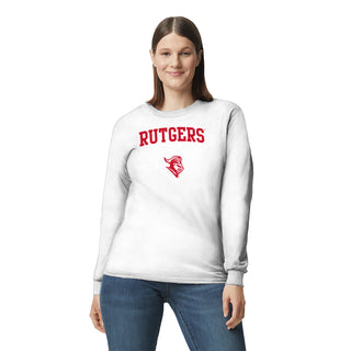 Rutgers University Scarlet Knights Arch Logo Long Sleeve T-Shirt - White