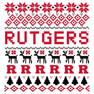 Rutgers Scarlet Knights Ugly Holiday Sweater Crewneck - White
