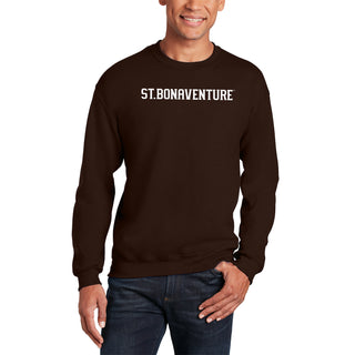 St. Bonaventure Bonnies Basic Block Crewneck Sweatshirt - Dark Chocolate