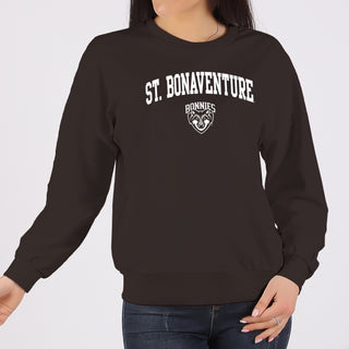 St. Bonaventure Bonnies Arch Logo Crewneck Sweatshirt - Dark Chocolate