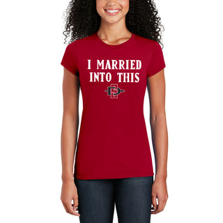 San Diego State Aztecs I Married Into This Women's T-Shirt - Red