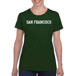 San Francisco Dons Basic Block Womens T-Shirt - Forest