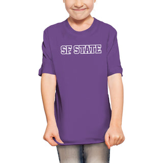 San Francisco State University Gators Basic Block Youth T-Shirt - Purple