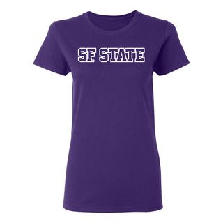 San Francisco State University Gators Basic Block Women's T-Shirt - Purple