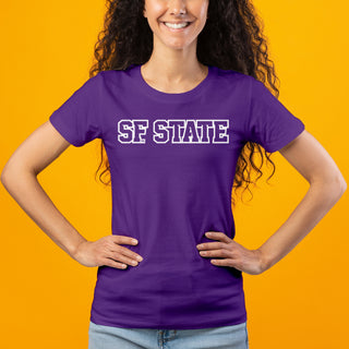 San Francisco State University Gators Basic Block Women's T-Shirt - Purple