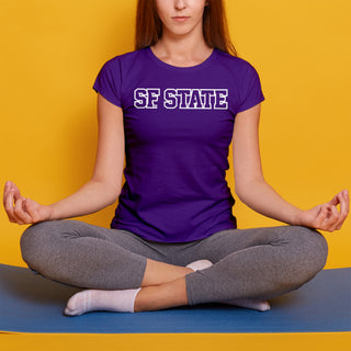 San Francisco State University Gators Basic Block Women's T-Shirt - Purple