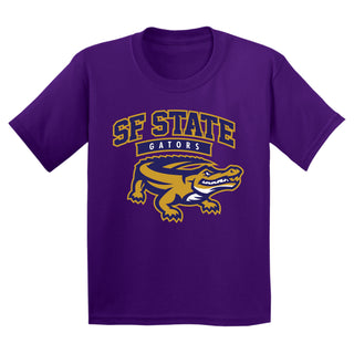 San Francisco State University Gators Arch Logo Youth T-Shirt - Purple