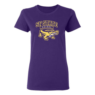San Francisco State University Gators Arch Logo Women's T-Shirt - Purple