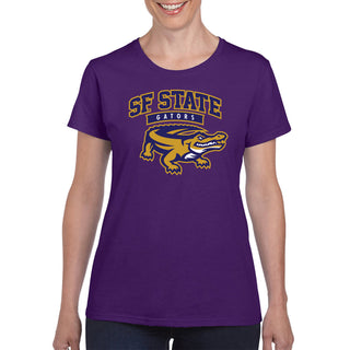 San Francisco State University Gators Arch Logo Women's T-Shirt - Purple