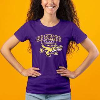 San Francisco State University Gators Arch Logo Women's T-Shirt - Purple