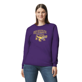 San Francisco State University Gators Arch Logo Long Sleeve T-Shirt - Purple