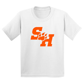Sam Houston State University Bearkats Primary Logo Short Sleeve Youth T Shirt - White