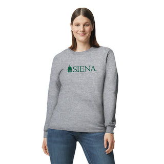 Siena University Institutional Logo Long Sleeve - Sport Grey
