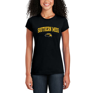 Southern Mississippi Arch Logo Womens T-Shirt - Black
