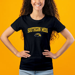 Southern Mississippi Arch Logo Womens T-Shirt - Black