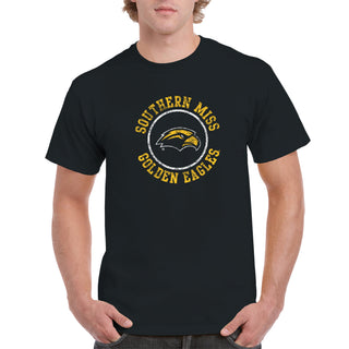 Southern Mississippi Distressed Circle Logo T-Shirt - Black