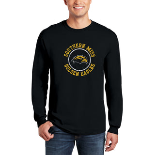 Southern Mississippi Distressed Circle Logo Long Sleeve - Black