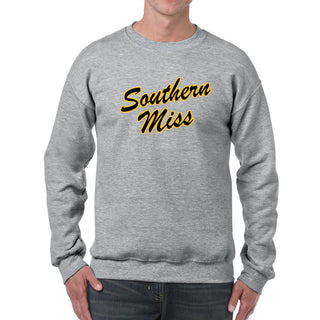 Southern Mississippi Script Logo Crewneck - Sport Grey