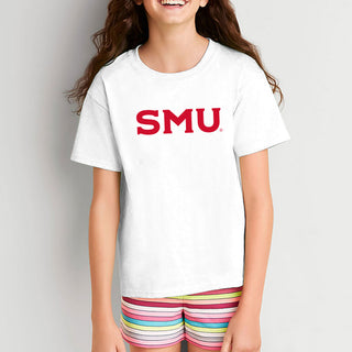 Southern Methodist University Mustangs Basic Block Youth T-Shirt - White