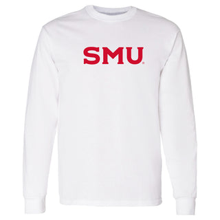 Southern Methodist University Mustangs Basic Block Long Sleeve T-Shirt - White
