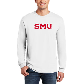 Southern Methodist University Mustangs Basic Block Long Sleeve T-Shirt - White
