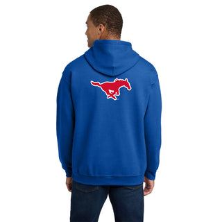 SMU Mustangs Front Back Print Hoodie - Royal