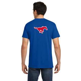 SMU Mustangs Front Back Print T-Shirt - Royal