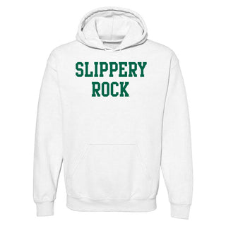 Slippery Rock University The Rock Basic Block Hoodie - White